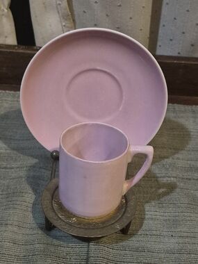 Vintage Married Tea Set - Hand Painted Pink Nippon Cup & HW Czech Saucer
